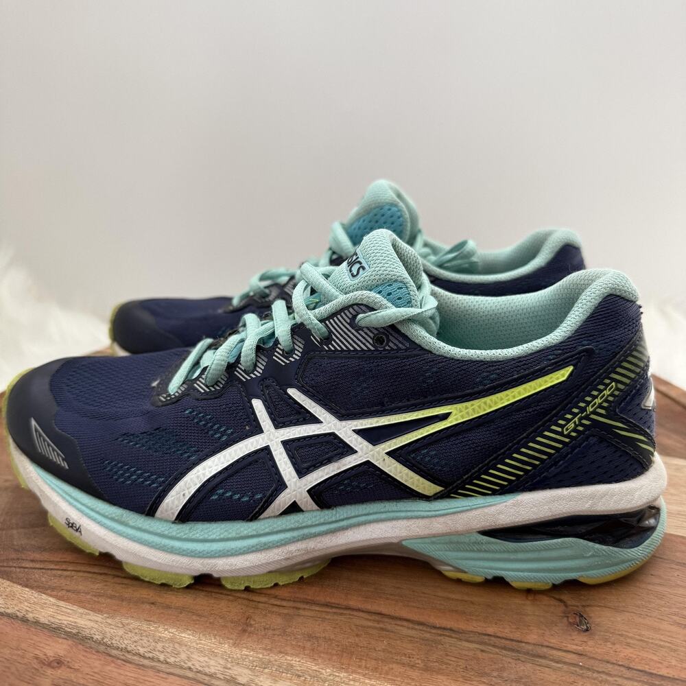 ASICS Running Shoes Womens Size‎ 7 Navy Teal Gel DuoMax AHAR Guidance Line T6A8N - Picture 5 of 16